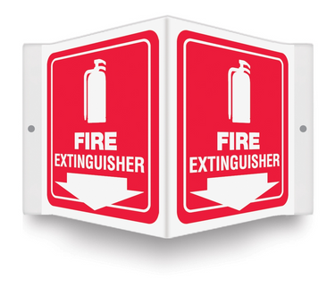 Projection Sign: Fire Extinguisher (White on Red) – Signs & Labels