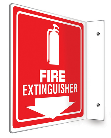 Projection Sign: Fire Extinguisher (White on Red) – Signs & Labels