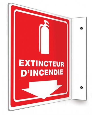 Projection Sign: Fire Extinguisher (White on Red) – Signs & Labels
