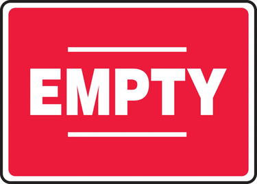 Safety Sign: Empty (Red) – Signs & Labels