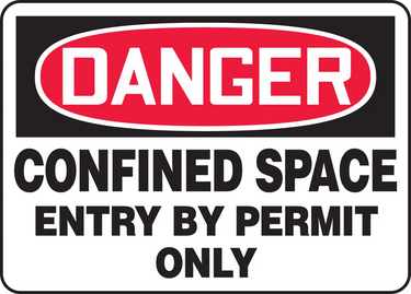 OSHA Danger Safety Sign: Confined Space - Entry By Permit Only – Signs & Labels
