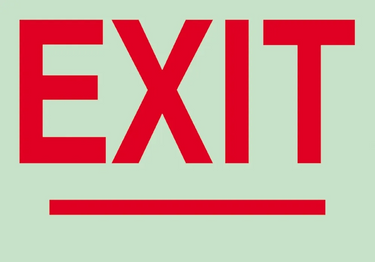 Glow-In-The-Dark Safety Sign: Exit (with Arrowheads) – Signs & Labels