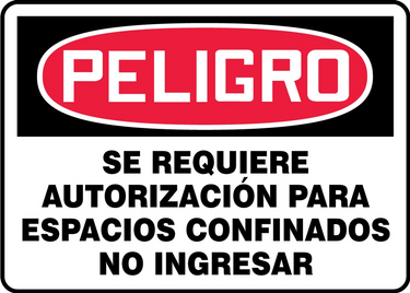 OSHA Danger Safety Sign: Confined Space - Permit Required - Do Not Enter – Signs & Labels