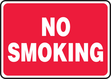 Safety Sign: No Smoking (White on Red) – Signs & Labels