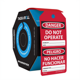 Bilingual OSHA Danger Tags By-The-Roll: Do Not Operate (Red) – Lockout/Tagout