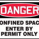 OSHA Danger Safety Sign: Confined Space - Enter By Permit Only – Signs & Labels