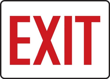 Safety Sign: Exit (Red on White) – Signs & Labels
