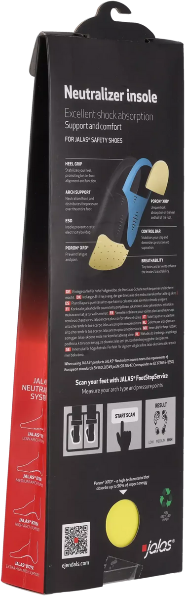 Jalas Neutralizer 8709H High Arch Insole – Footwear