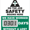 Changeable Face Starter Set - Electronic Scoreboard: Accidents Are Avoidable - On The Job Safety Begins Here – Signs & Labels