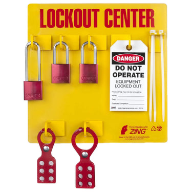 ZING 2726 Lockout Tagout Station - 3 Aluminum Padlocks – Lockout/Tagout