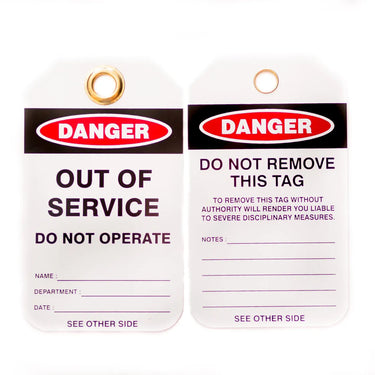 ZING Lockout Tags, Out of Service, 10/pk – Lockout/Tagout