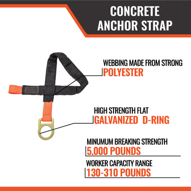 Malta Dynamics Concrete Anchor Strap with D-Ring – Fall Protection