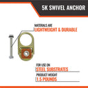 Malta Dynamics 5K Swivel Anchor – Fall Protection