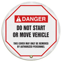 ANSI Danger Steering Wheel Message Cover: Do Not Start Or Move Vehicle – Lockout/Tagout