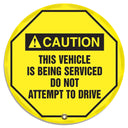ANSI Caution Steering Wheel Message Cover: This Vehicle Is Being Serviced Do Not Attempt To Drive – Lockout/Tagout