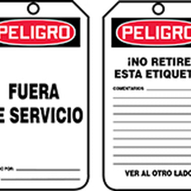 OSHA Danger Safety Tag: Out Of Service - Version B – Lockout/Tagout