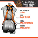 Malta Dynamics Warthog Tongue & Buckle Full-Body Harness with X-Pad – Fall Protection