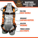 Malta Dynamics Warthog Tongue & Buckle Full-Body Harness with X-Pad – Fall Protection