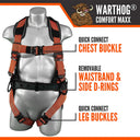Malta Dynamics Warthog Comfort MAXX Belted Side D-Ring Harness – Fall Protection