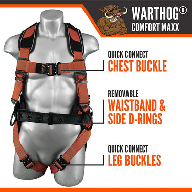 Malta Dynamics Warthog Comfort MAXX Belted Side D-Ring Harness – Fall Protection