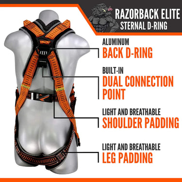 Malta Dynamics Razorback Elite Sternal D-Ring Harness – Fall Protection