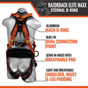 Malta Dynamics Razorback MAXX Sternal D-Ring Harness – Fall Protection