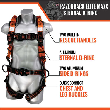 Malta Dynamics Razorback MAXX Sternal D-Ring Harness – Fall Protection