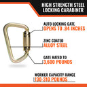 Malta Dynamics High Strength Steel Locking Carabiner – Fall Protection