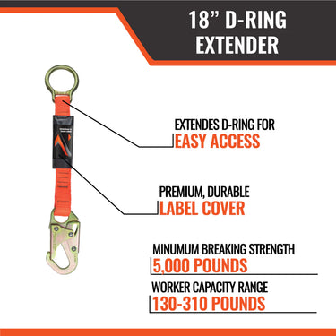 Malta Dynamics 18" D-Ring Extender – Fall Protection