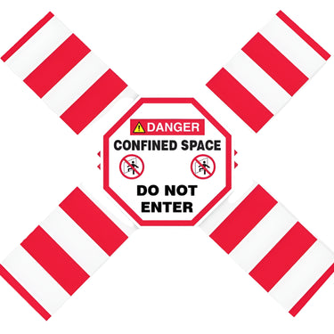 OSHA Danger Flanged Pipe Barrier Kit: Confined Space - Do Not Enter – Lockout/Tagout