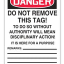 OSHA Danger Safety Tags: Tags By-The-Roll- Do Not Start – Lockout/Tagout