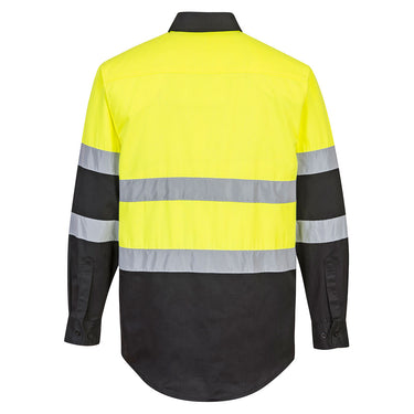 Portwest E066 Class 2 Black Bottom Long Sleeve Work Shirt