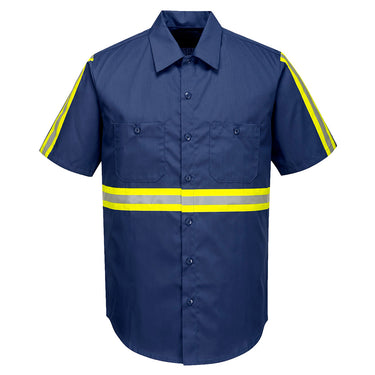 Portwest F124 Enhanced Visibility Short Sleeve Work Shirt