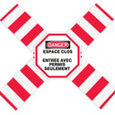 OSHA Danger Flanged Pipe Barrier Kit: Espacio - Confinado - Entrada Solo Con Permiso – Lockout/Tagout