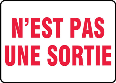 Safety Sign: Not An Exit (Red on White) – Signs & Labels
