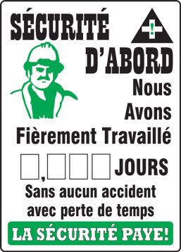 Write-A-Day Scoreboards: Safety First - We Have Proudly Worked _ Days With No Lost Time Accidents - Safety Pays! – Lockout/Tagout