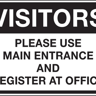 Facility Traffic Sign: Visitors – Signs & Labels