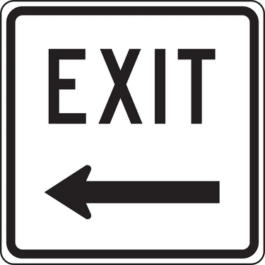 Facility Traffic Sign: Exit (Left Arrow) – Signs & Labels