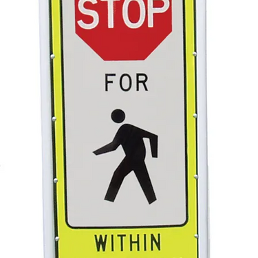 In-Street Pedestrian Crossing Sign: Stop – Signs & Labels