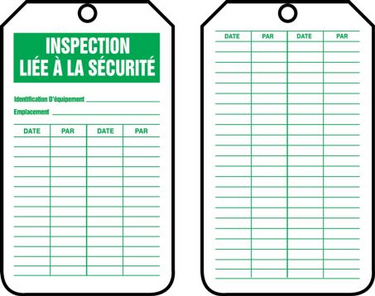 Equipment Status Safety Tag: Safety Inspection – Lockout/Tagout