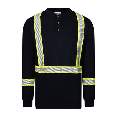Portwest IFS662 Enhanced Visibility FR Long Sleeve Henley