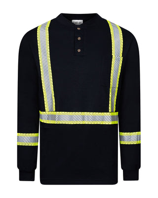 Portwest IFS662 Enhanced Visibility FR Long Sleeve Henley