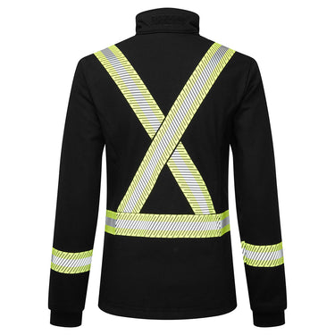 Portwest IOS375 Women's Enhanced Visibility Navy Fleece Zipper Jacket