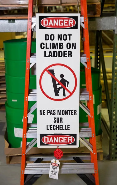 Bilingual Ladder Lockout Kit OSHA Danger: Do Not Climb On Ladder – Lockout/Tagout