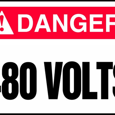 ANSI ISO Danger Safety Label: 480 Volts – Signs & Labels