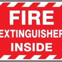 Fire Extinguisher Label: Fire Extinguisher Inside (Striped) – Signs & Labels