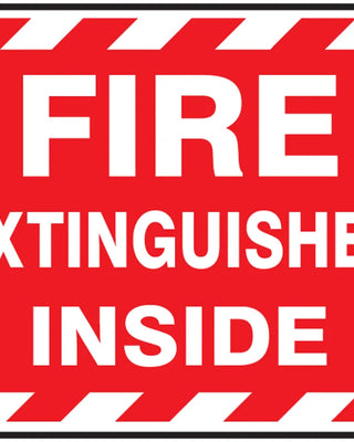 Fire Extinguisher Label: Fire Extinguisher Inside (Striped) – Signs & Labels