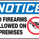OSHA Notice Safety Sign: No Firearms Allowed On Premises – Signs & Labels