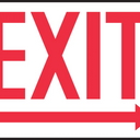Safety Sign: Exit (Right Arrow Below) – Signs & Labels