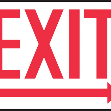 Safety Sign: Exit (Right Arrow Below) – Signs & Labels